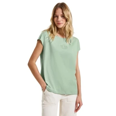 Abbildung von STREET ONE Damen A323581 Basic Shirt mit Wording, Soft Jade Green, 40