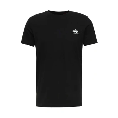 Abbildung von Alpha Industries Herren Basic T Small Logo Shirt, Blickdicht, Black