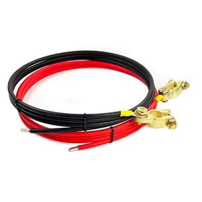 Abbildung von SOLARTRONICS 1 Paar Solarladeregler Batterie Verbindungskabel 2m 6mm² Kupfer mit massiven Batterieklemmen für Autobatterie Solarbatterie Batteriekabel H1Z2Z2 K Solar Laderegler (rot/schwarz)