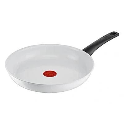 Abbildung von Tefal Ceramic Control Bratpfanne 28 cm, Pfanne Induktion, sichere Keramikpfanne, Thermo Signal bei idealer Brattemperatur, leichte Reinigung, für alle Herdarten geeignet, weiß, C41706