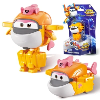Abbildung von Super Wings Transformations Flugzeug Supercharged Tiki, ca. 5,08 cm große Spiel Figur für Kinder, Spielzeug und Roboterfigur 3+ Jahre Alten Jungen Mädchen