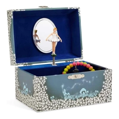 Abbildung von Jewelkeeper Musikalisches Schmuckkästchen mit drehendem Einhorn, Spieluhr zur Schmuckaufbewahrung, Regenbogen Sternendesign Wunderschöner Träumer Song The Beautiful Dreamer Melodie