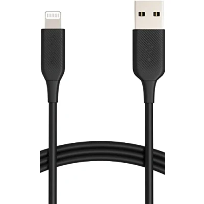 Abbildung von Amazon Basics Verbindungskabel Lightning auf USB A, MFi zertifiziertes Ladekabel für iPhone, schwarz, 0.9 m