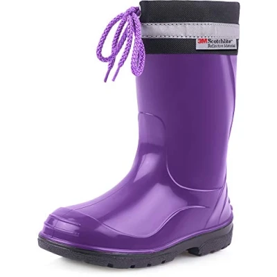 Abbildung von Ladeheid Gummistiefel Kinder federleichte und wasserdichte Eva Thermo Regenstiefel gefüttert KL050 (Violett, 30 EU)