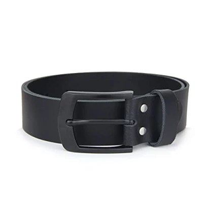 Abbildung von Frentree Ledergürtel MADE IN GERMANY, 100% echtes Leder, 4 cm breit, Schwarze Schnalle, Gürtel für Herren, Schwarz