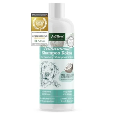 Abbildung von AniForte Fellharmonie Hundeshampoo mit Kokosöl &amp; Aloe Vera 200ml Pflegeshampoo für Hunde, Vitale Haut, Fellglanz, Kämmbarkeit, natürliche Inhaltsstoffe