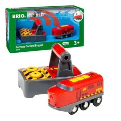 Abbildung von BRIO World 33213 IR Frachtlok Elektrische Lokomotive mit Fernsteuerung Zubehör für die Kleinkindspielzeug empfohlen ab 3 Jahren, Red