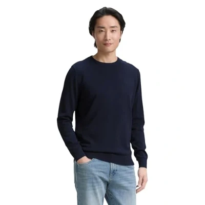 Abbildung von TOM TAILOR Herren 1012819 Basic Strickpullover Mit Crewneck, 13160 Knitted Navy Melange, XL EU
