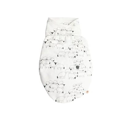 Abbildung von ERGObaby Pucksack Baby 0 3 Monate Baumwolle, Schlafsack Ganzjahres Pucktuch Swaddler, Sheep, 1 Stück (1er Pack)