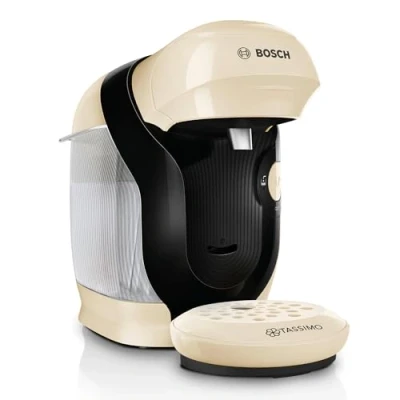 Abbildung von Bosch Tassimo Style friendly Kapselmaschine TAS117E, über 70 Getränke, geeignet für alle Tassen, vollautomatisch, nachhaltig, platzsparend, 1400 W, crema