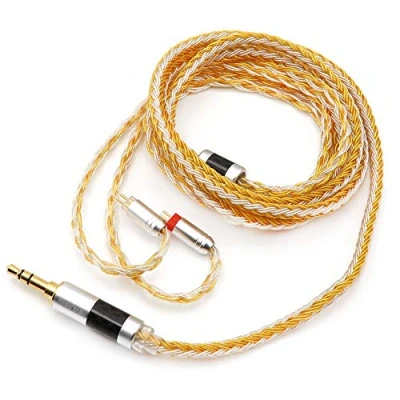 Abbildung von LINSOUL Tripowin Zonie 16 adriges versilbertes Kabel SPC Ohrhörerkabel BL03 TRN V90 V80 AS10 ZS10 ZS6 ES4 ZST ZSR(2pin 0.78mm, 3.5mm, Gold)