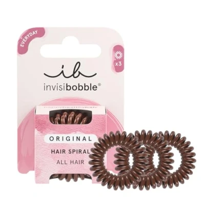 Abbildung von invisibobble Original Haargummi Pretzel Brown I 3x Spirale Haargummis braun für Mädchen, Damen &amp; Herren designed im Herzen Münchens