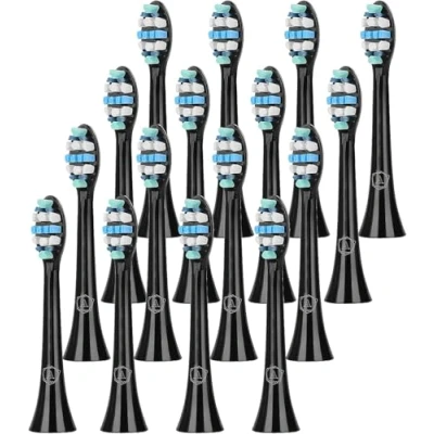 Abbildung von Kompatibel mit Philips Sonicare Ersatzbürsten Aster Aufsteckbürsten Professionelle Elektrische Bürstenköpfe Classic Precision Clean Fit Professional Care 16 Stück (Schwarz)