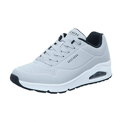 Abbildung von Skechers Herren UNO Stand ON AIR Sneaker, Light Gray Durabuck/Black Trim, 42.5 EU