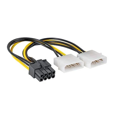 Abbildung von Akyga AK CA 29 2x Molex Stecker auf PCI E 8 pin Buchse Adapter Kabel 15cm