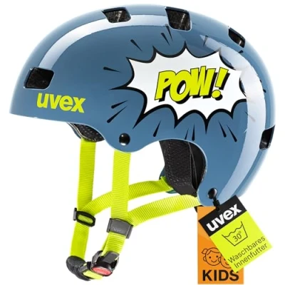 Abbildung von uvex Kid 3 robuster Fahrradhelm für Kinder individuelle Größenanpassung waschbare Innenausstattung Stone Blue pow 55 58 cm