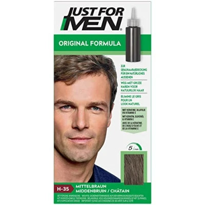 Abbildung von Just For Men Haarfärbegel, Haarfärbemittel, Haarfarbe Männer, Bedeckt Nur Graue Haare Und Stellt Die Ursprüngliche Farbe Für Einen Natürlichen Look Wieder Her, Mittelbraun, H35