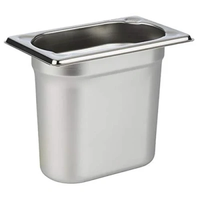 Abbildung von APS 81506 GN 1/9 Behälter, rostfreier Gastronormbehälter Edelstahl, Abmessungen 175 x 105 mm/Höhe 150 mm/Volumen 1,5 Liter