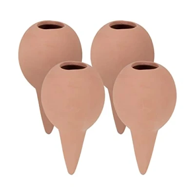 Abbildung von Relaxdays Tonkegel Bewässerung, 4er Set, Gießkugel für Zimmerpflanzen und Balkonkästen, H x D: 11,5 6 cm, terrakotta