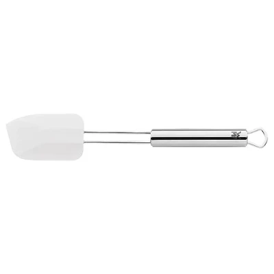 Abbildung von WMF Profi Plus Teigschaber 26 x 5,5 cm, Cromargan Edelstahl teilmattiert, Silikon, spülmaschinengeeignet, hitzebeständig bis 200C, weiß