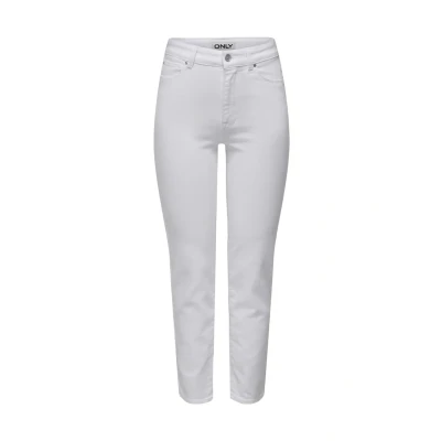 Abbildung von ONLY Damen Jeans ONLEMILY CRO790 Straight Fit Weiss White W25 W33 Stretch, Größe:25W / 32L, Farbvariante:White 15292435