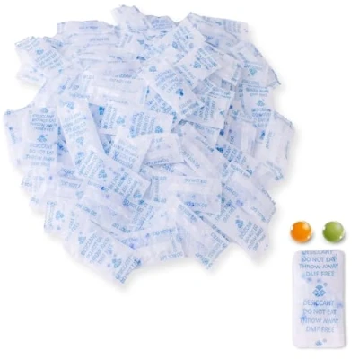 Abbildung von Lens Aid Silica Gel Beutel Trockenmittel regenerierbar mit Indikator als Päckchen für Elektronik, Schmuck, Filament, Lebensmittel 1g 100Stk