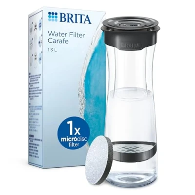 Abbildung von BRITA Fill&amp;Serve Filterkanne 1,3 l Schwarz mit 1 MicroDisc Wasserfilter