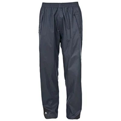 Abbildung von Trespass Qikpac Pant, Flint, XXS, Kompakt Zusammenrollbare Wasserdichte Regenhose mit 3 Taschenöffnungen für Damen und Herren / Unisex, XX Small 2XS 2X Small, Grau