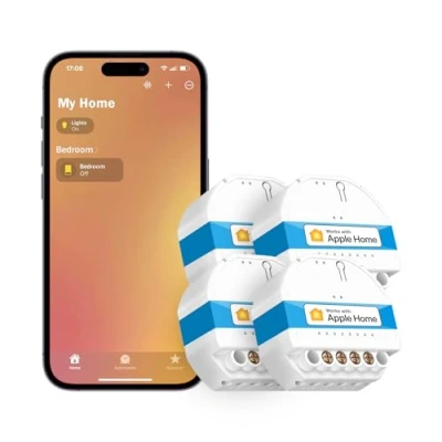 Abbildung von Meross 4 Stück Smart Lichtschalter, intelligenter 1 Wege Wandschalter, Sprachsteuerung, kompatibel mit Apple HomeKit, Alexa, Google Home und SmartThings