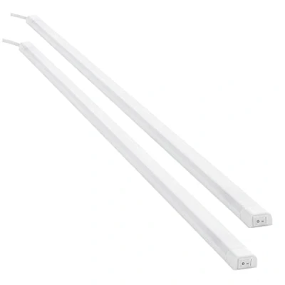 Abbildung von SEBSON LED Unterbauleuchte Küche 80cm 2er Set 4000K Neutralweiß, Lichtleiste mit Stecker und Schalter 230V, Indirekte Beleuchtung, Schrankbeleuchtung 24x13x800mm