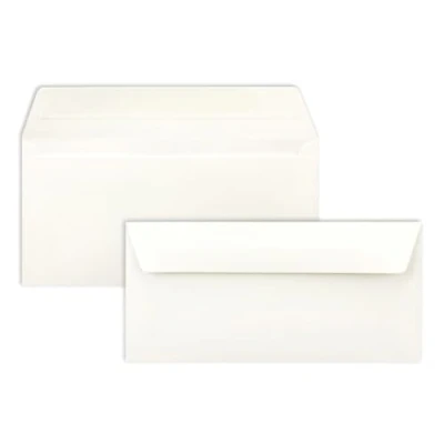 Abbildung von 150 Brief Umschläge DIN Lang Naturweiß 110 g/m² 11 x 22 cm sehr formstabil Haftklebung Qualitätsmarke: FarbenFroh by GUSTAV NEUSER
