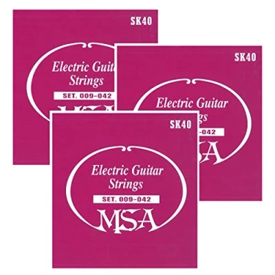 Abbildung von 3 SATZ GITARRENSAITEN FÜR E GITARRE STAHLSAITEN ELEKTROGITARRE SK40 009 042