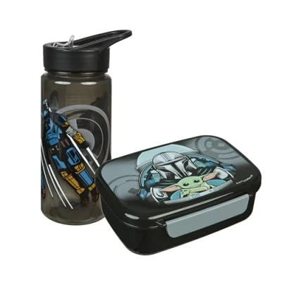 Abbildung von Scooli Star Wars Kindergeschirr Geschenkset Set bestehend aus Brotdose und Trinkflasche ideal für Schule oder Kindergarten ab 4 Jahren Kunststoff BPA frei