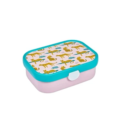 Abbildung von Mepal Brotdose Kinder Bento Box mit Fächern &amp; Gabel Meal Prep Clip Verschluss BPA frei Spülmaschinenfest 750 ml Leopard