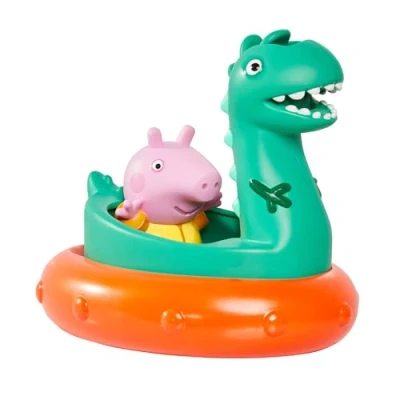 Abbildung von TOMY Toomies George &amp; Dinosaurier Badeinsel, Baby Badespielzeug, spaßiges Bade Accessoire und Wasserspiel für Kinder, geeignet 18 Monate, 2, 3 4 Jahre alte Jungen Mädchen