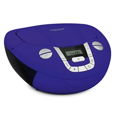 Abbildung von TechniSat Viola CD 1 tragbarer Stereo Player, Boombox mit praktischem Tragegriff (CD Radio für Kinder, UKW Radiotuner, Bluetooth Empfang, 2 x W RMS Leistung, Netz und Batteriebetrieb) blau