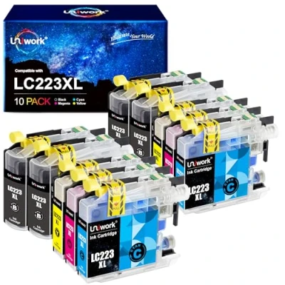 Abbildung von Uniwork LC223 XL Druckerpatronen Kompatibel für Brother Patronen MFC J5320DW J4420DW J4620DW J480DW J5620DW J5720DW J680DW J4625DW J880DW J5625DW DCP J4120DW J562DW (10er Pack)