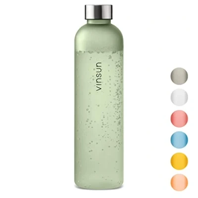 Abbildung von Vinsun Trinkflasche 650ml grün wiederverwendbar, Kohlensäure geeignet, BPA frei, Tritan nachhaltige Getränke Flasche für Sport, Outdoor, Schule, Uni, Fahrrad, Büro, Gym