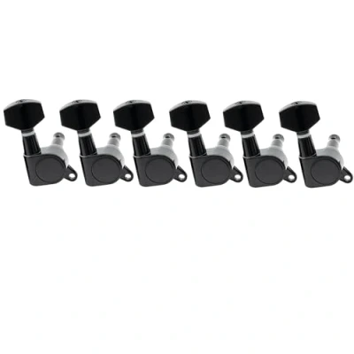 Abbildung von Musiclily 6 in Line Geschlossen Gitarren Mechaniken Set für Strat Tele Style E Gitarre, Schwarz