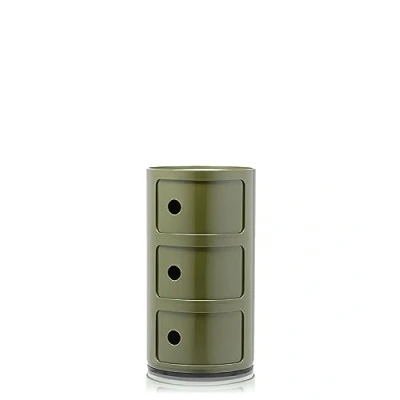Abbildung von Kartell Componibili, 3 Elements, Grün, Runde Basis