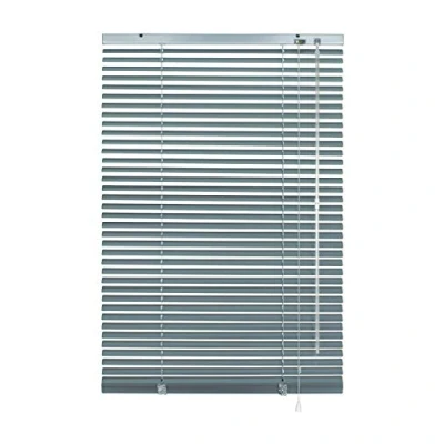 Abbildung von Deco Company Alu Jalousie ohne Bohren, Zum Klemmen, Inkl. Klemmträgern, Sichtschutz, Lichtschutz, Blendschutz, Aluminium Jalousie, Silber Blau, 70 x 130 cm