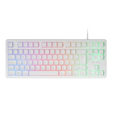 Abbildung von Mars Gaming MK023, Tastatur TKL, Hybrid H Mech Technologie, FRGB Regenbogenbeleuchtung, Anti Ghosting, Universelle Kompatibilität, Weiß, Spanische Sprache