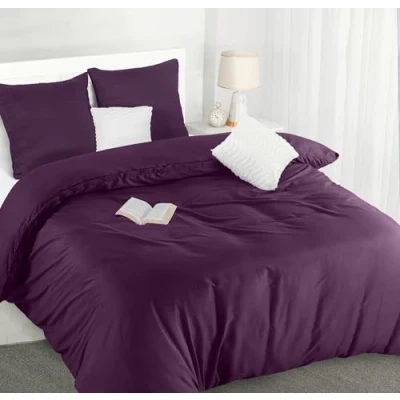 Abbildung von Utopia Bedding Bettwäsche 220x240 Set Mikrofaser Bettbezug 240x220 cm + 2 Kissenbezüge 65x65 Lila
