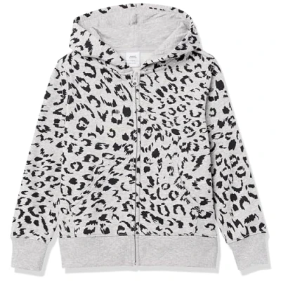 Abbildung von Amazon Essentials Mädchen Fleece Kapuzenpullover mit Reißverschluss, Hellgrau Meliert Tier, 6 7 Jahre