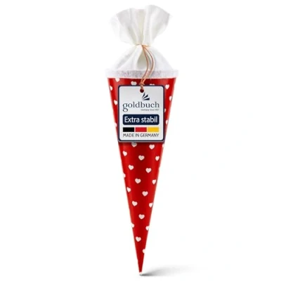 Abbildung von goldbuch 93 012 Geschenktüte 35 cm lekker + anders Herzen, Jungen &amp; Mädchen Schultüte, Lackkarton Geschwistertüte mit Filzverschluss, Zuckertüte zur Einschulung und Schulanfang, ca. x 11,5