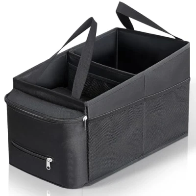 Abbildung von Cozary Autositz Organizer, Auto Organizer Kinder für Spielzeug, Bücher, Snacks, Rücksitz mit Becherhaltern und Netztaschen, Zusammenklappbar