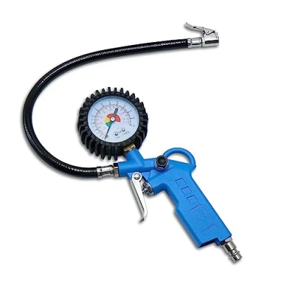 Abbildung von CCLIFE 3 IN 1 Reifendruckprüfer &amp; Reifenfüller mit Ventil Kern Werkzeug, 12 Bar (170 PSI) Reifendruckmesser für Auto, Fahrrad, Lkw, Motorrad