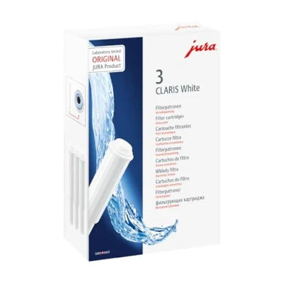 Abbildung von JURA original CLARIS White Filterpatrone gegen Kalkablagerungen TÜV zertifizierte Hygiene 3er Pack 68739