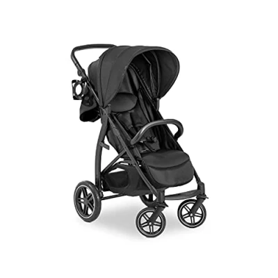 Abbildung von hauck Buggy Rapid 4D für Kinder ab Geburt bis 22 kg mit Liegefunktion, Gummireifen, Getränkehalter, UPF 50+, Klein Zusammenklappbar, XL Korb 3 (Black)