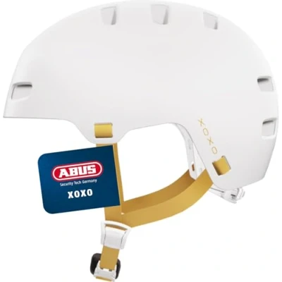 Abbildung von ABUS Fahrradhelm XOXO Cityhelm im Skater Look Helm für Skateboard, Fahrrad, Scooter mit optimiertem Kinnpolster Jugendliche und Erwachsene Größe S, Weiß